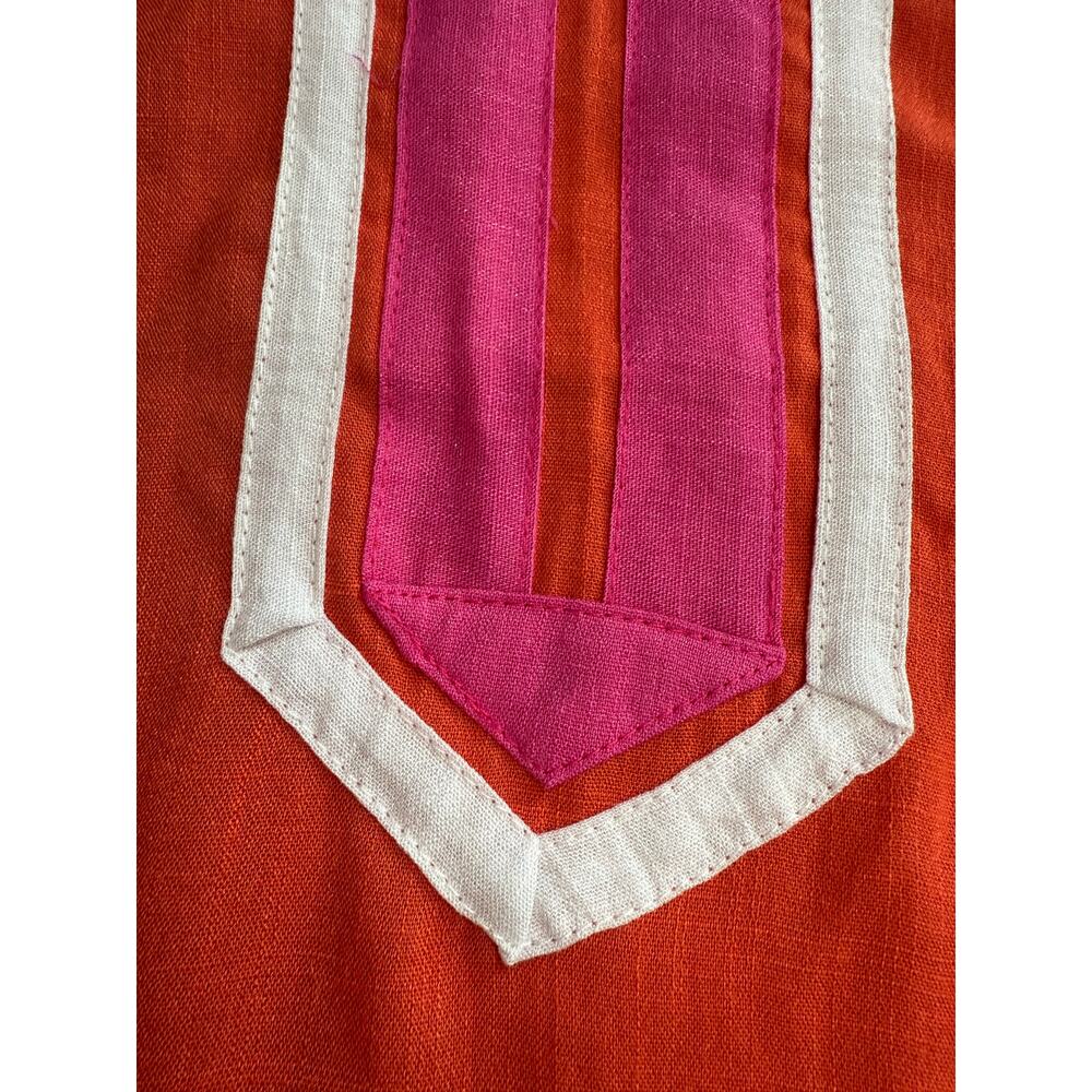 Les Canediers Tunic Dress Orange Pink Vneck SIZE 12‎ - Picture 5 of 14